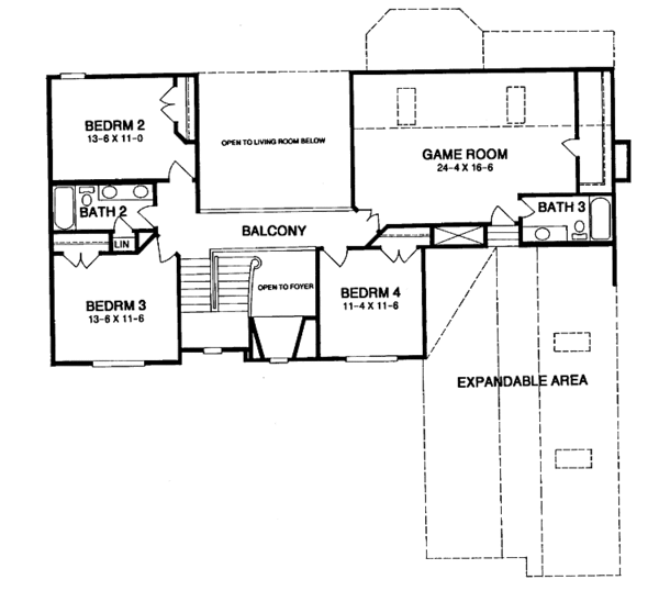 Dream House Plan - Traditional Floor Plan - Upper Floor Plan #952-26