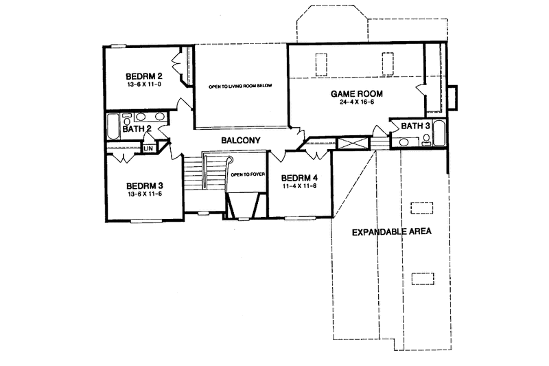 Dream House Plan - Floor Plan - Upper Floor for Traditional House Plan #952-26 - 4 bed, 2.5 bath