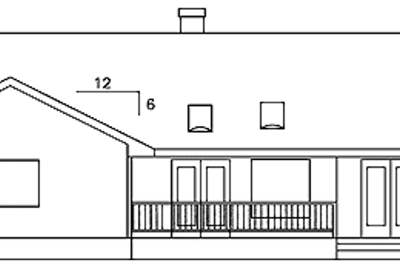 Home Plan - Exterior - Rear Elevation for Country House Plan #60-1035 - 4 bed, 3 bath