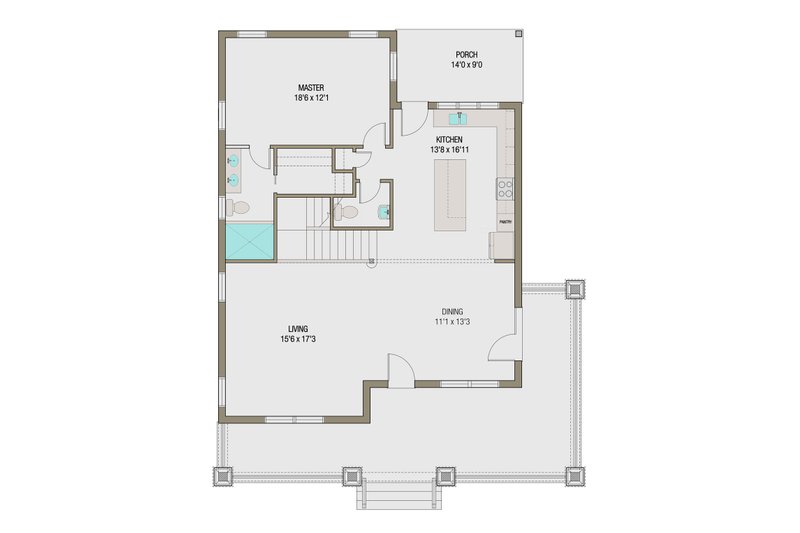 Dream House Plan - Floor Plan - Main Floor for Craftsman House Plan #461-45 - 5 bed, 3.5 bath