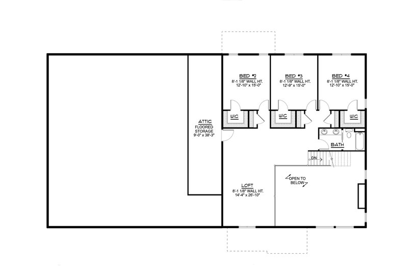Architectural House Design - Floor Plan - Upper Floor for Country House Plan #1064-237 - 4 bed, 3 bath