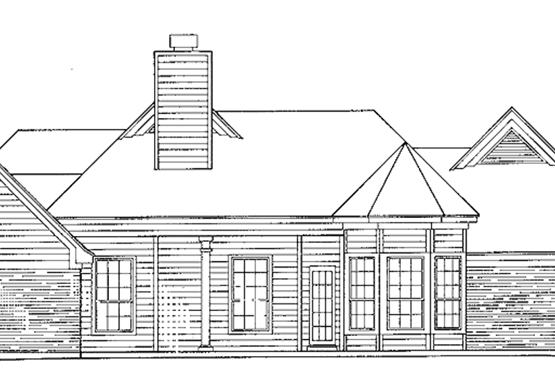 Home Plan - Exterior - Rear Elevation for European House Plan #952-171 - 5 bed, 3 bath