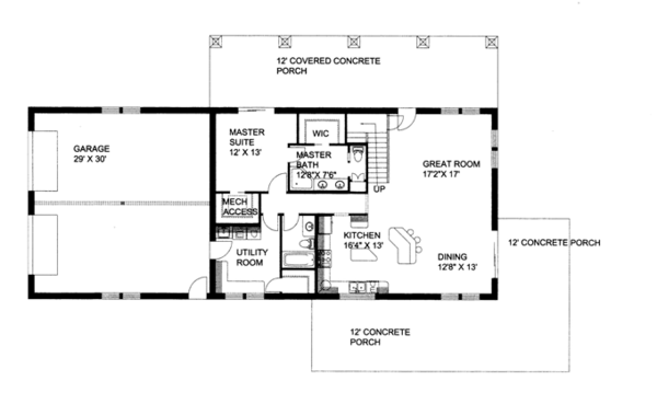 House Design - Contemporary Floor Plan - Main Floor Plan #117-855