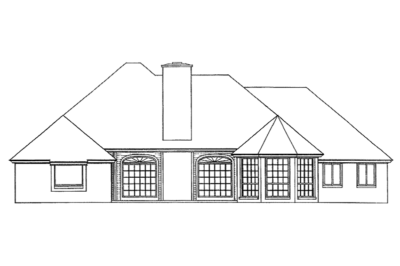 House Blueprint - Exterior - Rear Elevation for Country House Plan #310-1001 - 3 bed, 2.5 bath