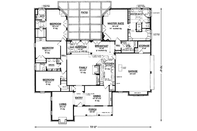 Home Plan - Floor Plan - Main Floor for Country House Plan #45-436 - 4 bed, 3 bath