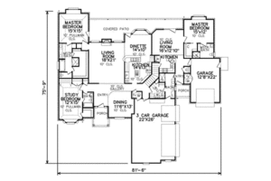 Floor Plan - Main Floor for European House Plan #65-361 - 4 bed, 5 bath
