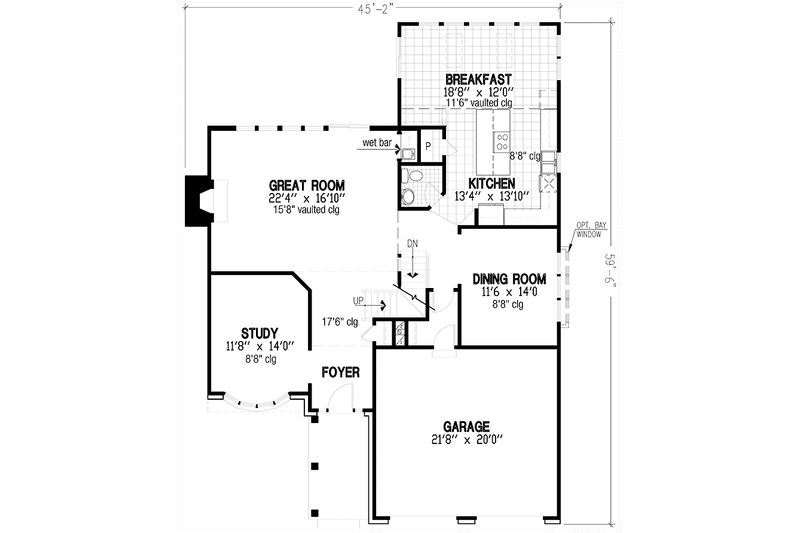 Architectural House Design - Floor Plan - Main Floor for European House Plan #953-108 - 3 bed, 2.5 bath