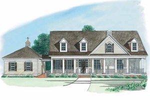 Country Exterior - Front Elevation Plan #1054-1