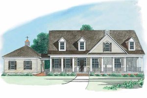 Architectural House Design - Country Exterior - Front Elevation Plan #1054-1