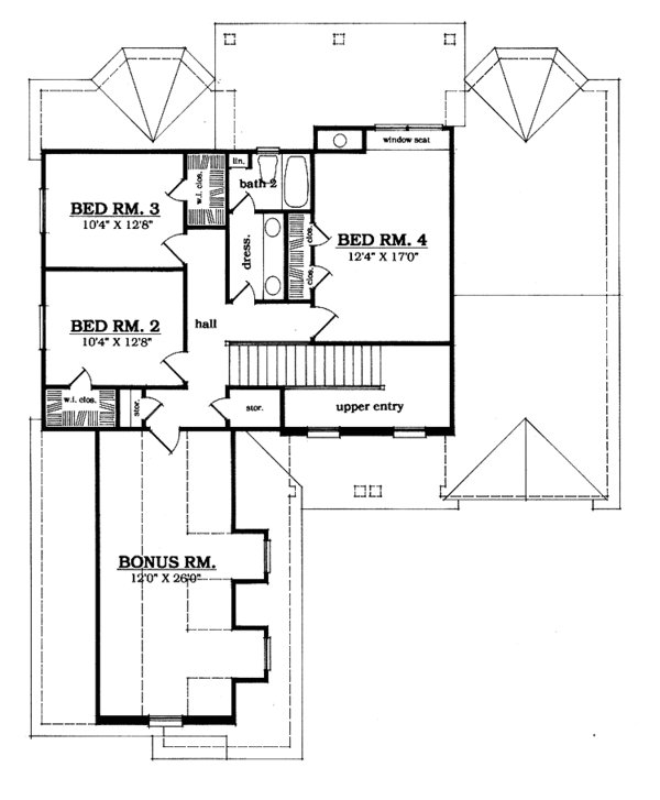Architectural House Design - Country Floor Plan - Upper Floor Plan #42-622