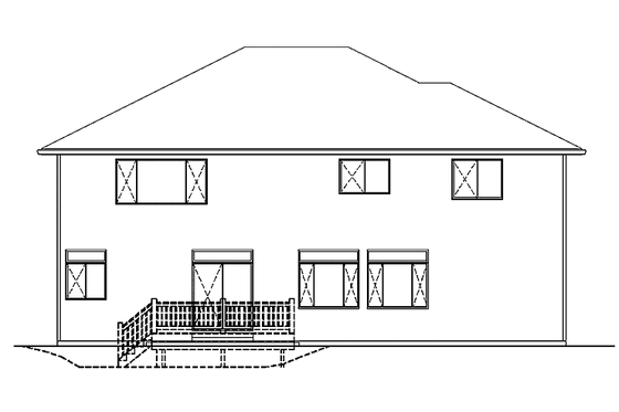 Exterior - Rear Elevation for Contemporary House Plan #951-5 - 4 bed, 3 bath
