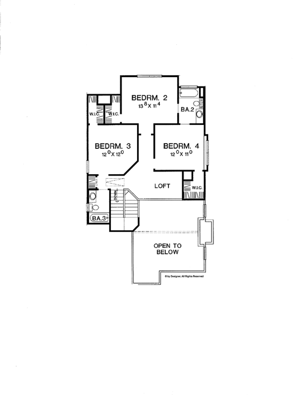 Architectural House Design - Craftsman Floor Plan - Upper Floor Plan #472-303