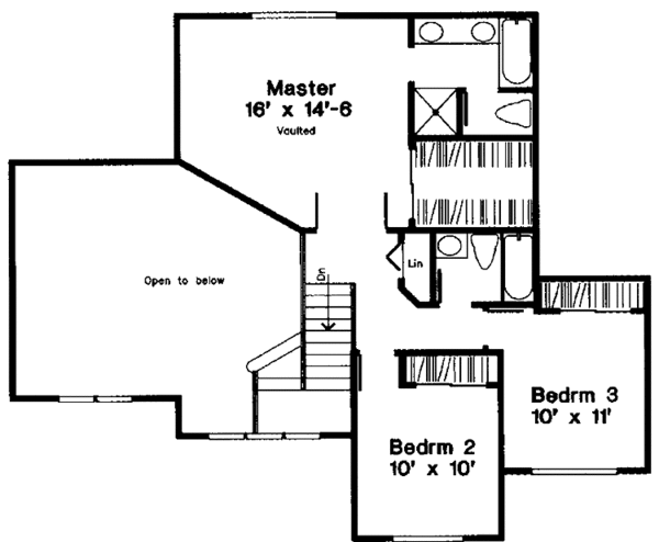 House Blueprint - Country Floor Plan - Upper Floor Plan #300-111