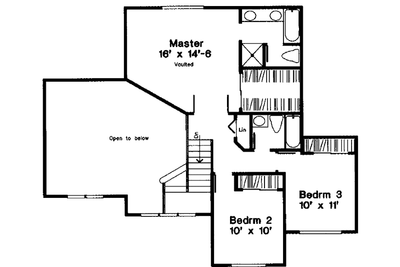 Home Plan - Floor Plan - Upper Floor for Country House Plan #300-111 - 3 bed, 2.5 bath