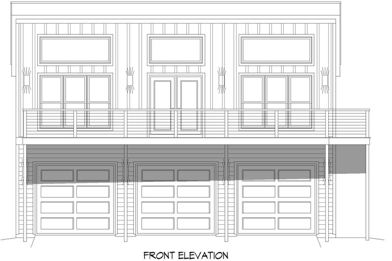 House Blueprint - Exterior - Front Elevation 3 for Southern House Plan #932-821 - 2 bed, 1.5 bath