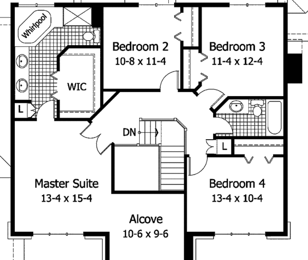Home Plan - Colonial Floor Plan - Upper Floor Plan #51-931