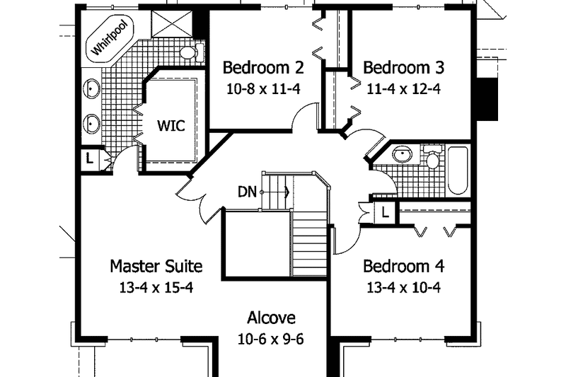 Dream House Plan - Floor Plan - Upper Floor for Colonial House Plan #51-931 - 4 bed, 3 bath