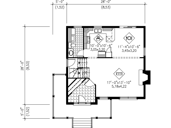 European Floor Plan - Main Floor Plan #25-4164