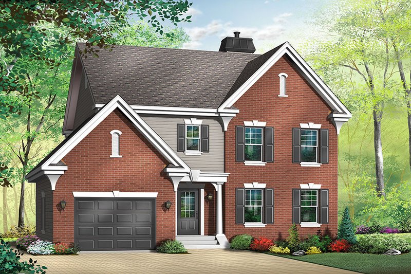 Dream House Plan - Colonial Exterior - Front Elevation Plan #23-376