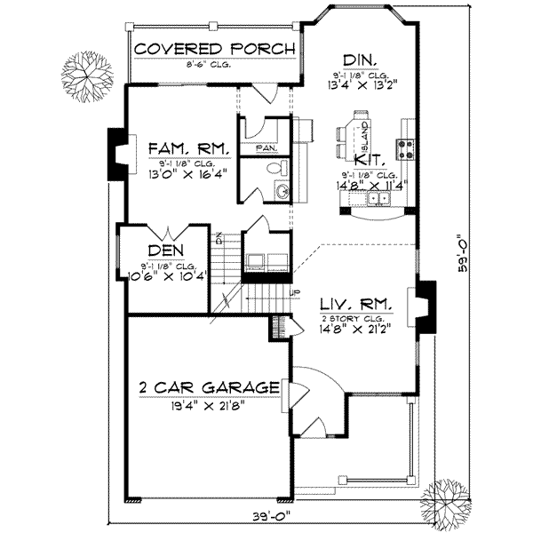 Home Plan - Farmhouse Floor Plan - Main Floor Plan #70-578