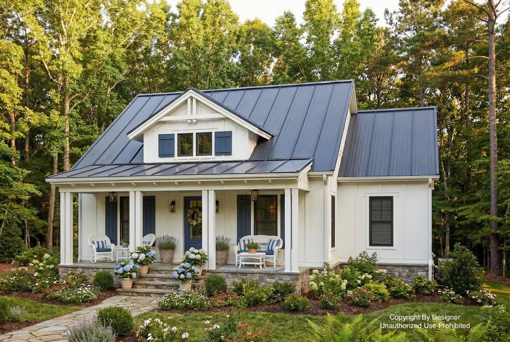 Exterior - Front Elevation 2 for Farmhouse House Plan #51-1440 - 3 bed, 2 bath