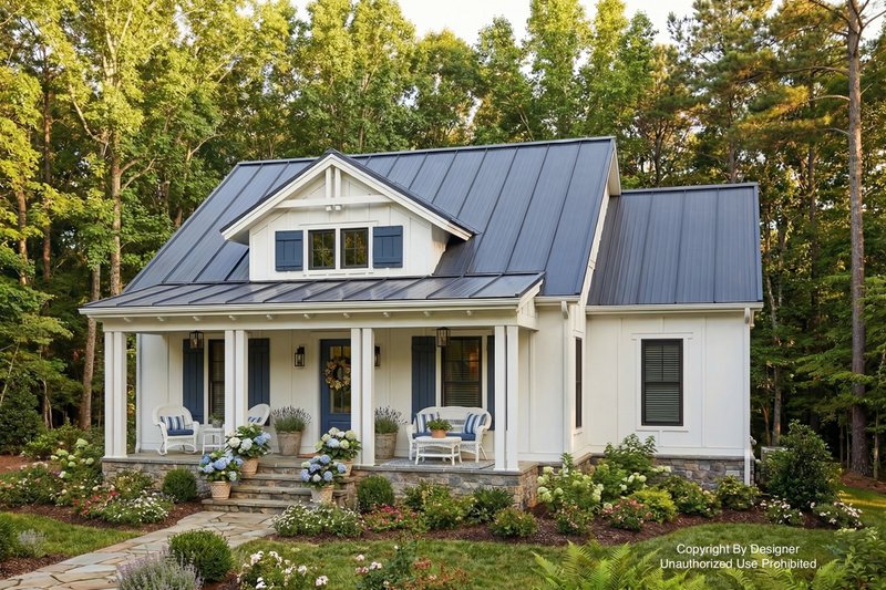 Exterior - Front Elevation 2 for Farmhouse House Plan #51-1440 - 3 bed, 2 bath