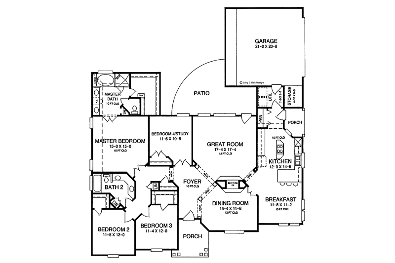 Architectural House Design - Floor Plan - Main Floor for Traditional House Plan #952-62 - 4 bed, 2 bath