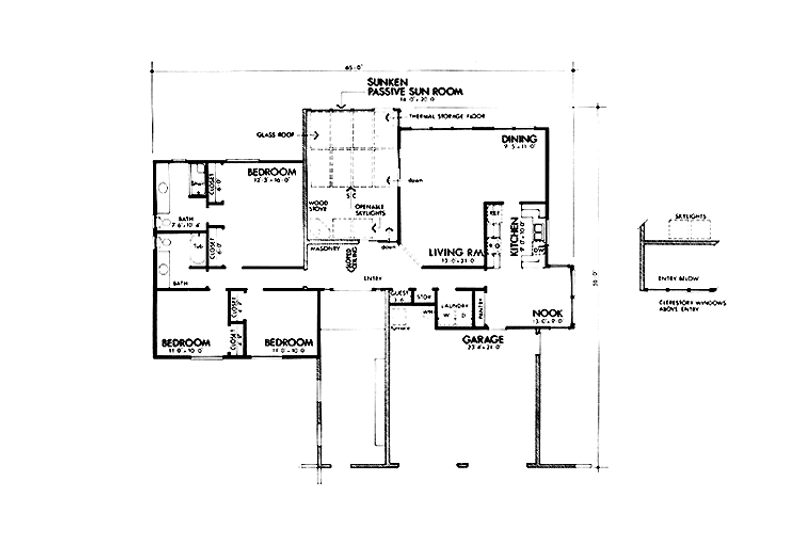 Dream House Plan - Floor Plan - Main Floor for Contemporary House Plan #320-1350 - 3 bed, 2 bath