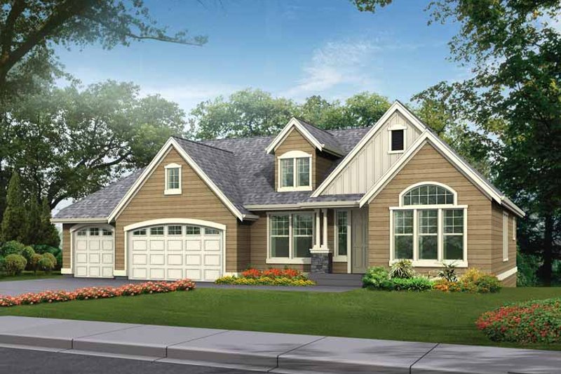 Dream House Plan - Craftsman Exterior - Front Elevation Plan #132-342
