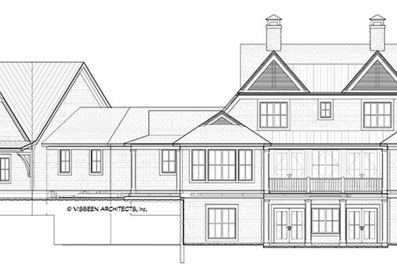 Exterior - Rear Elevation for Country House Plan #928-294 - 4 bed, 3.5 bath