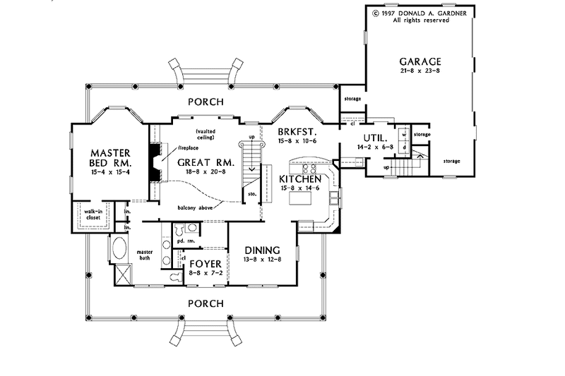 Dream House Plan - Floor Plan - Main Floor for Country House Plan #929-551 - 4 bed, 3.5 bath