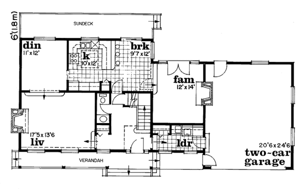 House Design - Colonial Floor Plan - Main Floor Plan #47-683