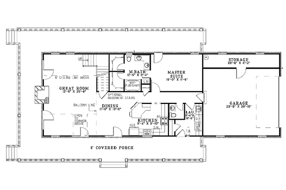Floor Plan - Main Floor for Contemporary House Plan #17-2774 - 3 bed, 2.5 bath