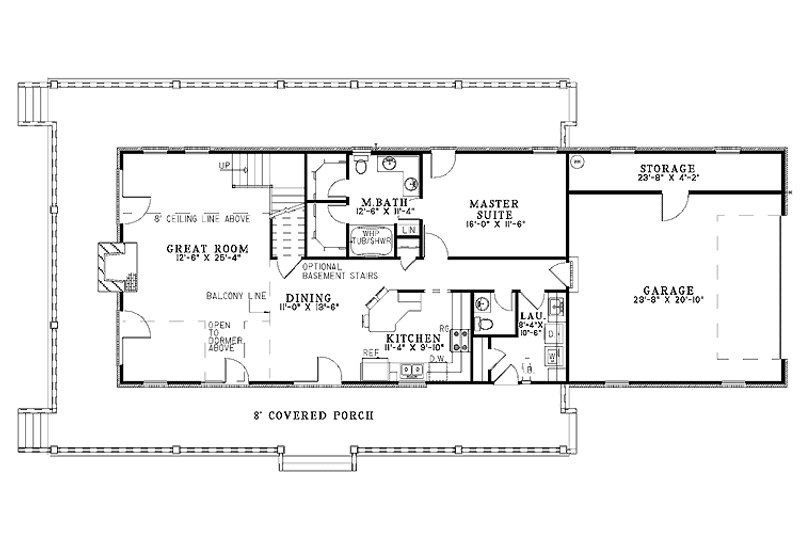 Home Plan - Floor Plan - Main Floor for Contemporary House Plan #17-2774 - 3 bed, 2.5 bath