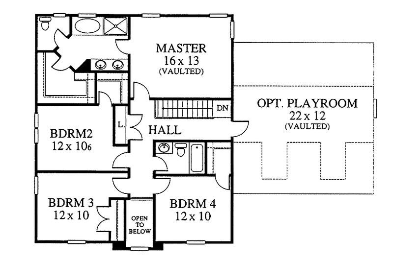 House Plan Design - Floor Plan - Upper Floor for Country House Plan #1053-23 - 4 bed, 2.5 bath