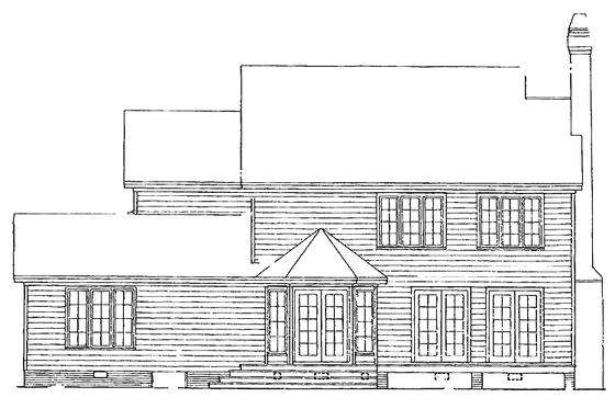Exterior - Rear Elevation for Country House Plan #929-160 - 4 bed, 2.5 bath