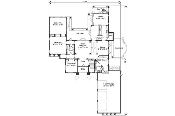 Floor Plan - Main Floor for European House Plan #135-156 - 3 bed, 3 bath