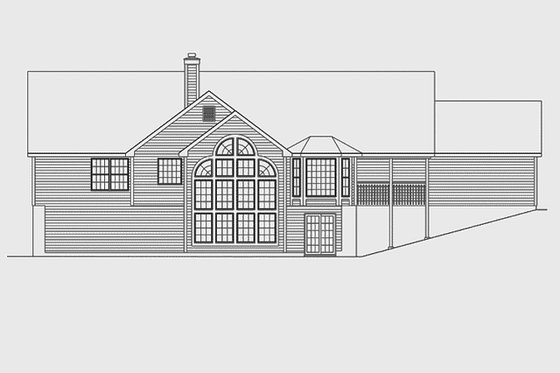 Exterior - Rear Elevation 1 for Country House Plan #57-131 - 3 bed, 2 bath