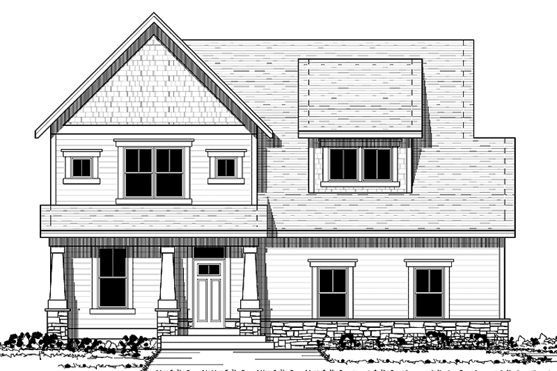 Home Plan - Exterior - Front Elevation 3 for European House Plan #51-626 - 3 bed, 2.5 bath