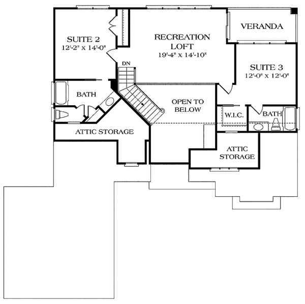 Home Plan - Craftsman Floor Plan - Upper Floor Plan #453-253