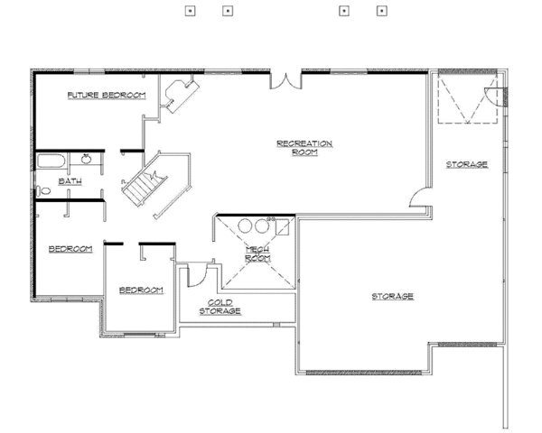 Architectural House Design - Traditional Floor Plan - Lower Floor Plan #945-117