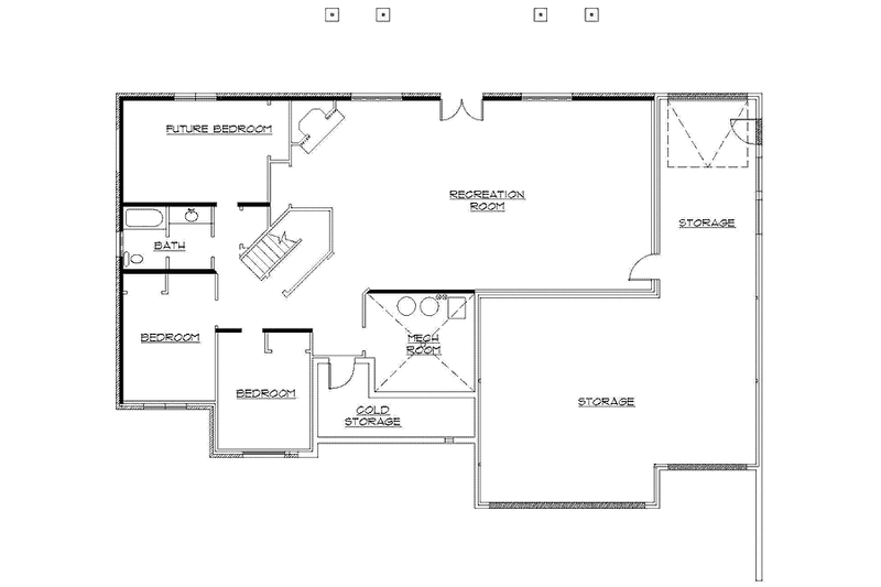 Home Plan - Floor Plan - Lower Floor for Traditional House Plan #945-117 - 3 bed, 2.5 bath