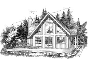 Architectural House Design - Exterior - Front Elevation for Country House Plan #47-870 - 3 bed, 1 bath
