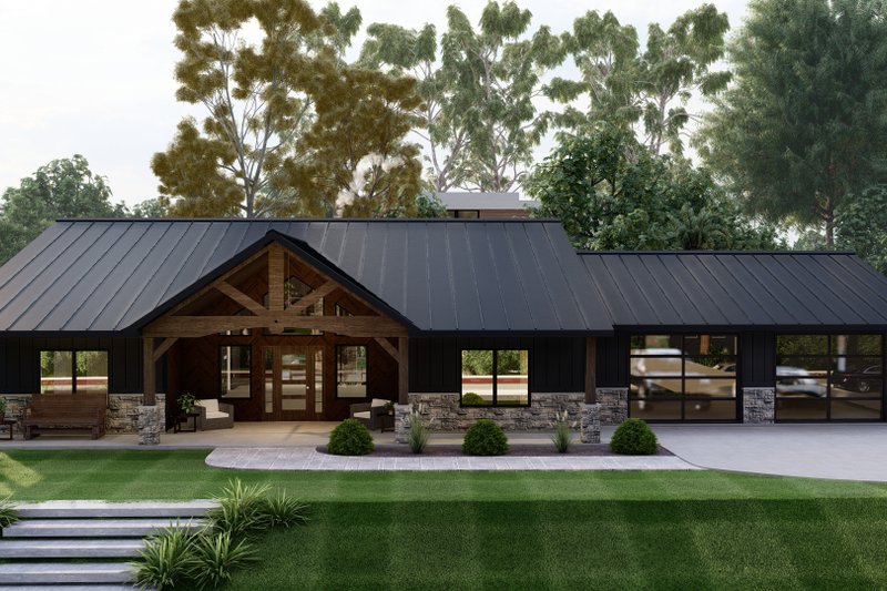 House Design - Exterior - Front Elevation 3 for Country House Plan #1064-360 - 3 bed, 2 bath