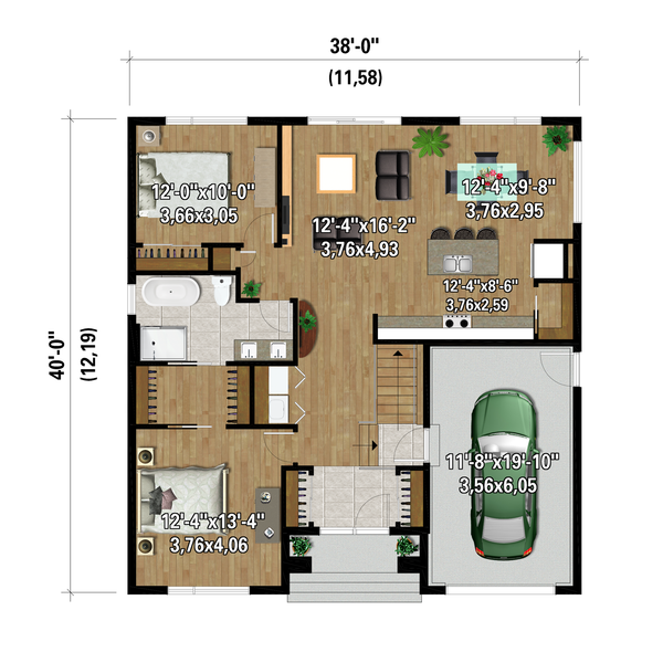 European Floor Plan - Main Floor Plan #25-4974