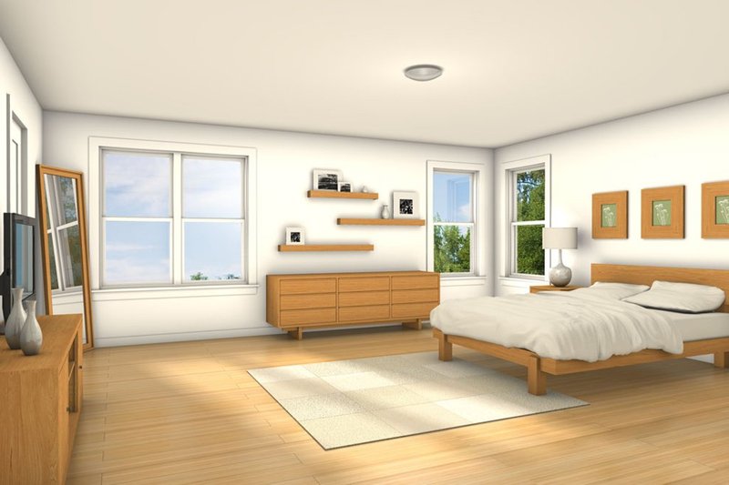 House Blueprint - Interior - Master Bedroom 1 for Farmhouse House Plan #497-63 - 3 bed, 2.5 bath