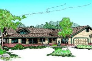 Ranch Exterior - Front Elevation Plan #60-214