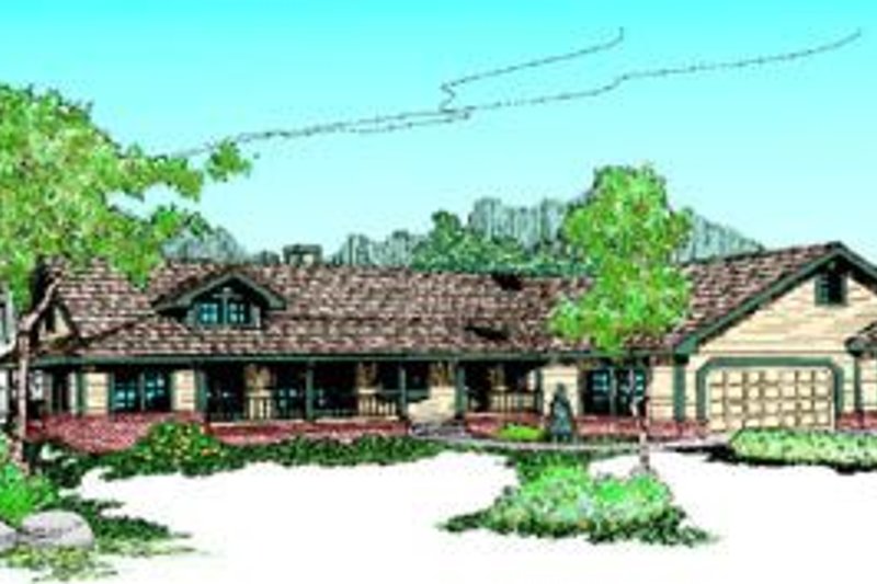Dream House Plan - Ranch Exterior - Front Elevation Plan #60-214