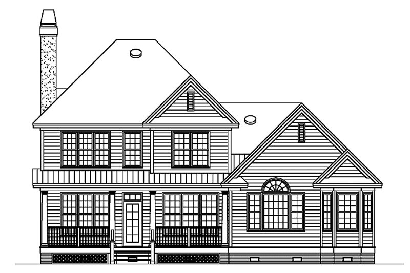 Architectural House Design - Exterior - Rear Elevation for Country House Plan #929-583 - 3 bed, 2.5 bath