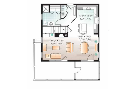 Floor Plan - Main Floor for European House Plan #23-2486 - 3 bed, 2.5 bath